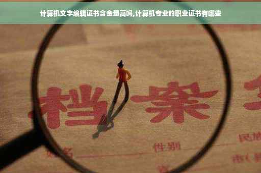 计算机文字编辑证书含金量高吗,计算机专业的职业证书有哪些 计算机文字编辑证书含金量高吗,计算机专业的职业证书有哪些