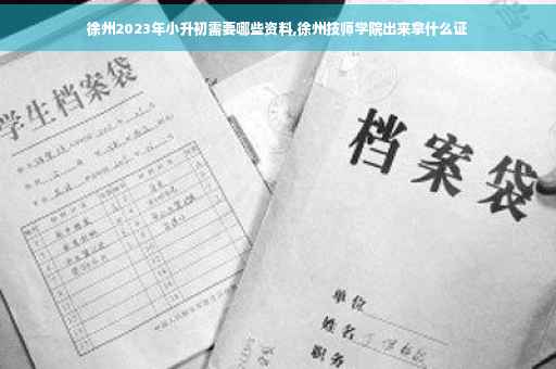 徐州2023年小升初需要哪些资料,徐州技师学院出来拿什么证