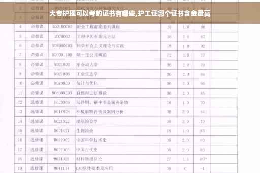 大专护理可以考的证书有哪些,护工证哪个证书含金量高