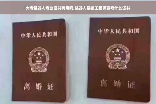 大专机器人专业证书有用吗,机器人系统工程师要考什么证书