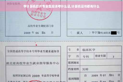 学计算机软件专业生应该考什么证,计算机证书都有什么