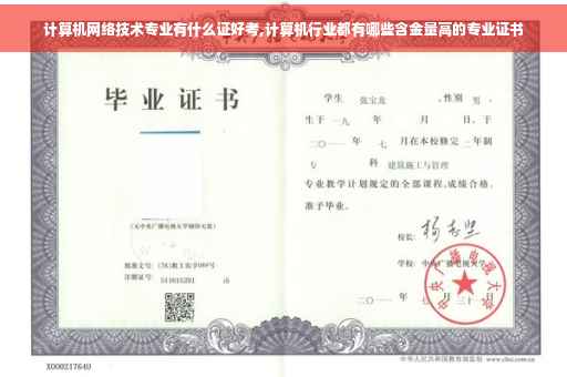 计算机网络技术专业有什么证好考,计算机行业都有哪些含金量高的专业证书