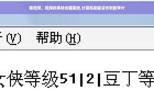 做视频，视频的素材去哪里找,计算机排版证书创新学分