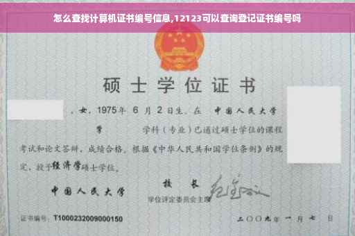 怎么查找计算机证书编号信息,12123可以查询登记证书编号吗