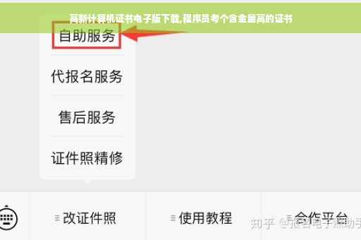 高新计算机证书电子版下载,程序员考个含金量高的证书