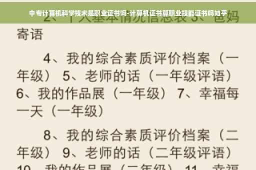 中专计算机科学技术是职业证书吗-计算机证书算职业技能证书吗知乎