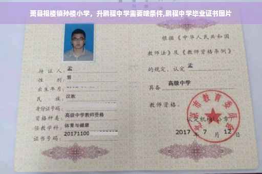 萧县祖楼镇孙楼小学，升鹏程中学需要啥条件,鹏程中学毕业证书图片