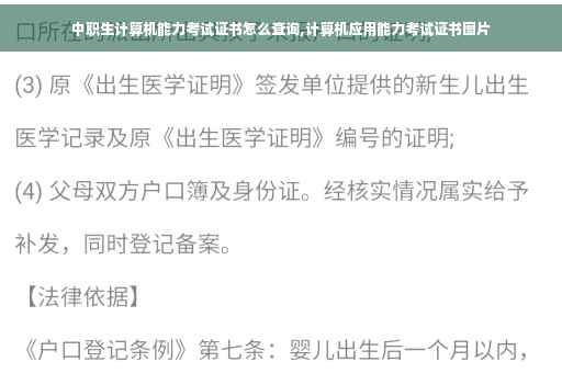 中职生计算机能力考试证书怎么查询,计算机应用能力考试证书图片