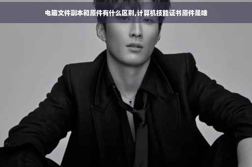 电脑文件副本和原件有什么区别,计算机技能证书原件是啥