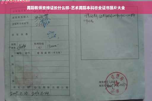 舞蹈教师资格证长什么样-艺术舞蹈本科毕业证书图片大全