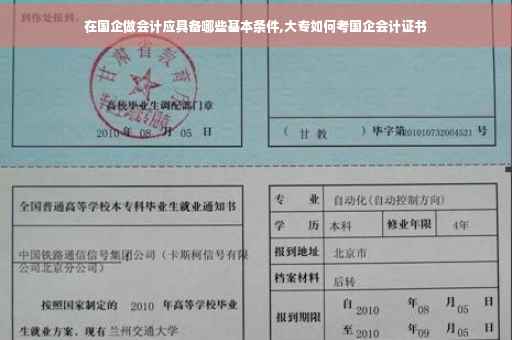 在国企做会计应具备哪些基本条件,大专如何考国企会计证书