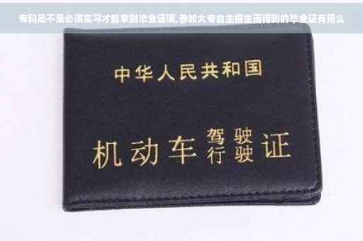 专科是不是必须实习才能拿到毕业证呢,参加大专自主招生而得到的毕业证有用么
