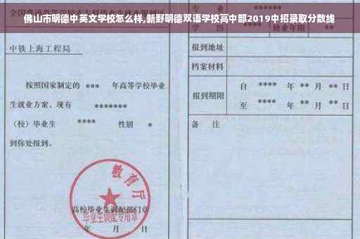 佛山市明德中英文学校怎么样,新野明德双语学校高中部2019中招录取分数线