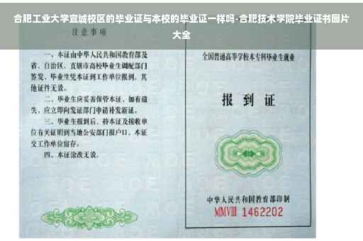 合肥工业大学宣城校区的毕业证与本校的毕业证一样吗-合肥技术学院毕业证书图片大全