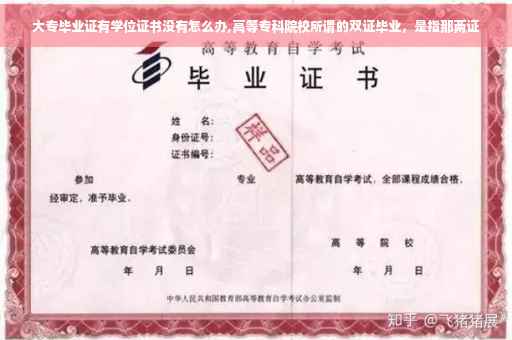 大专毕业证有学位证书没有怎么办,高等专科院校所谓的双证毕业，是指那两证