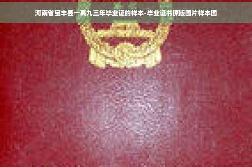河南省宝丰县一高九三年毕业证的样本-毕业证书原版图片样本图