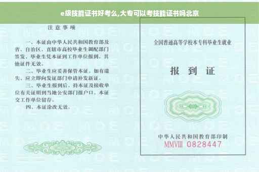 e级技能证书好考么,大专可以考技能证书吗北京