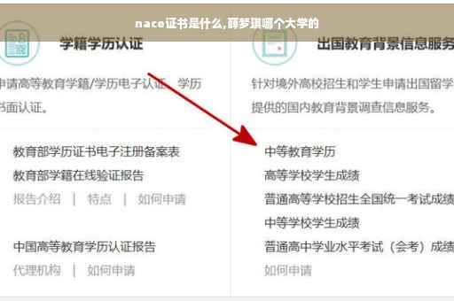 nace证书是什么,薛梦琪哪个大学的