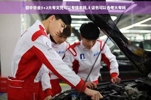 初中毕业3+2大专文凭可以专插本吗,3 证书可以去考大专吗