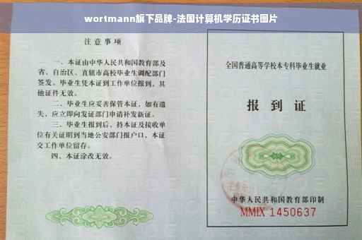 wortmann旗下品牌-法国计算机学历证书图片