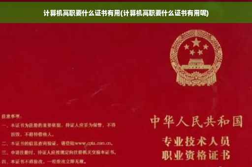 计算机高职要什么证书有用(计算机高职要什么证书有用呢)