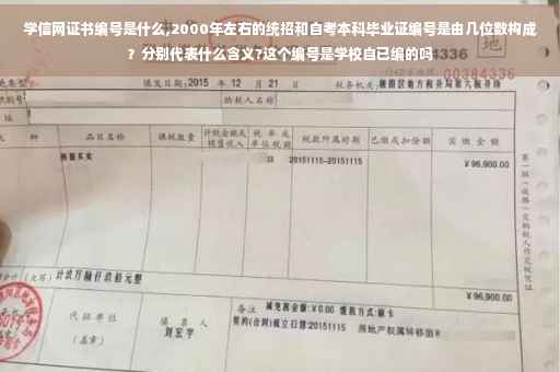 学信网证书编号是什么,2000年左右的统招和自考本科毕业证编号是由几位数构成？分别代表什么含义?这个编号是学校自已编的吗