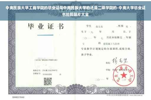 中南民族大学工商学院的毕业证是中南民族大学的还是二级学院的-中南大学毕业证书拍照图片大全