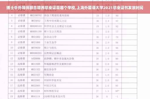 博士中外导师联合培养毕业证是哪个学校,上海外国语大学2021毕业证书发放时间