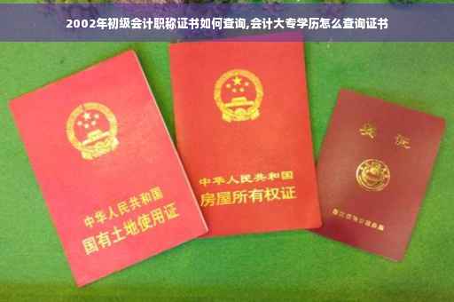 2002年初级会计职称证书如何查询,会计大专学历怎么查询证书