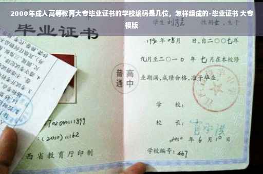 2000年成人高等教育大专毕业证书的学校编码是几位，怎样组成的-毕业证书 大专模版