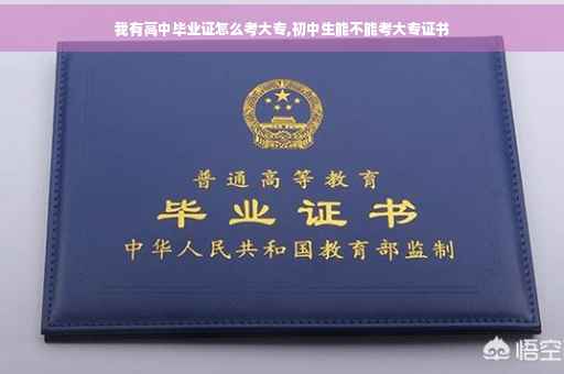 我有高中毕业证怎么考大专,初中生能不能考大专证书