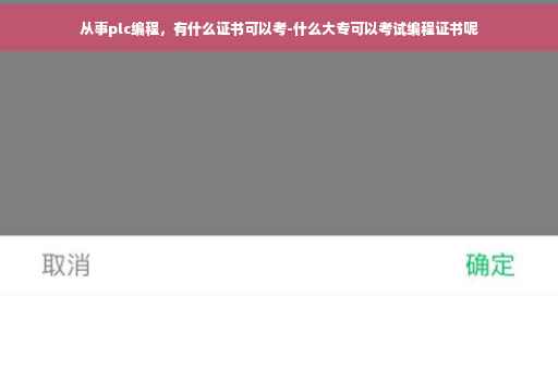 从事plc编程，有什么证书可以考-什么大专可以考试编程证书呢