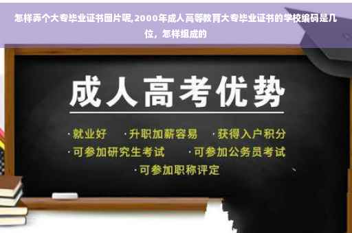 怎样弄个大专毕业证书图片呢,2000年成人高等教育大专毕业证书的学校编码是几位，怎样组成的