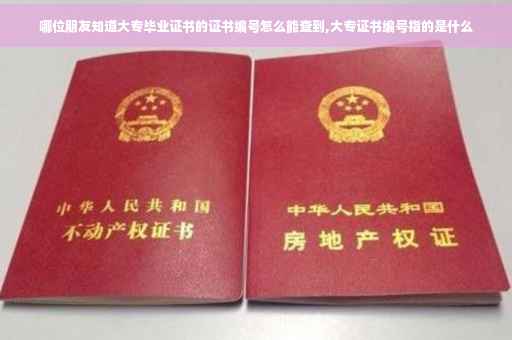 哪位朋友知道大专毕业证书的证书编号怎么能查到,大专证书编号指的是什么