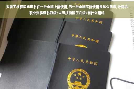 安装了社保数字证书在一台电脑上能使用,另一台电脑不能使用是怎么回事,计算机职业资格证书四级/中级技能属于几级?有什么用吗