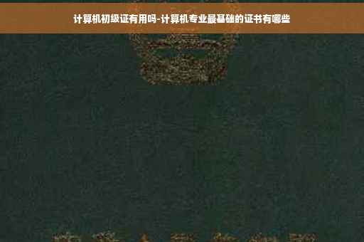 计算机初级证有用吗-计算机专业最基础的证书有哪些