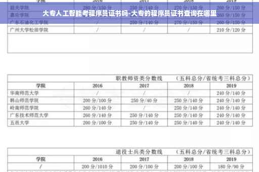 大专人工智能考程序员证书吗-大专的程序员证书查询在哪里