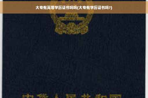 大专有高等学历证书吗吗(大专有学历证书吗?)