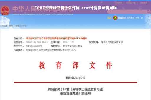 CCAT资格证书有什么作用-ccat计算机证有用吗