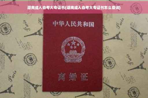 湖南成人自考大专证书(湖南成人自考大专证书怎么查询)