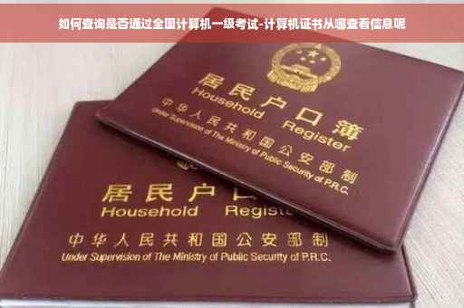 如何查询是否通过全国计算机一级考试-计算机证书从哪查看信息呢