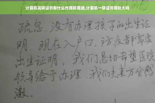 计算机高级证书有什么作用和用途,计算机一级证书用处大吗