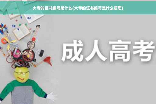 大专的证书编号是什么(大专的证书编号是什么意思) 大专的证书编号是什么(大专的证书编号是什么意思)