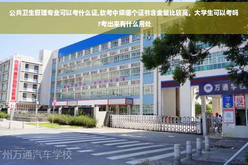 公共卫生管理专业可以考什么证,软考中级哪个证书含金量比较高，大学生可以考吗?考出来有什么用处