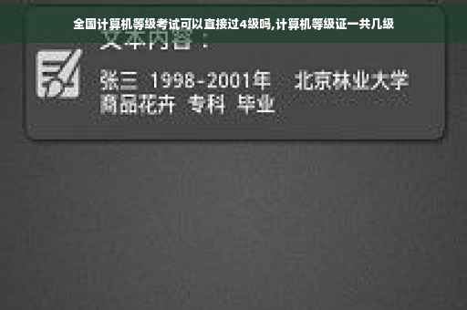 全国计算机等级考试可以直接过4级吗,计算机等级证一共几级