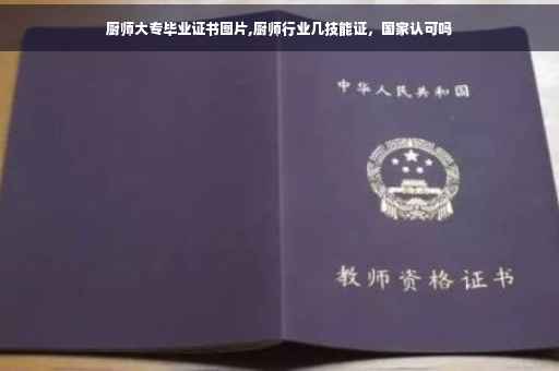 厨师大专毕业证书图片,厨师行业几技能证，国家认可吗