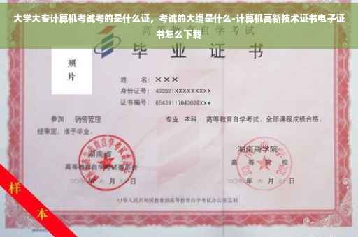 大学大专计算机考试考的是什么证，考试的大纲是什么-计算机高新技术证书电子证书怎么下载