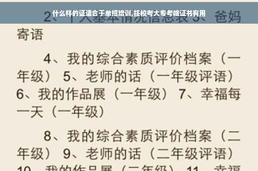 什么样的证适合于单招培训,技校考大专考啥证书有用