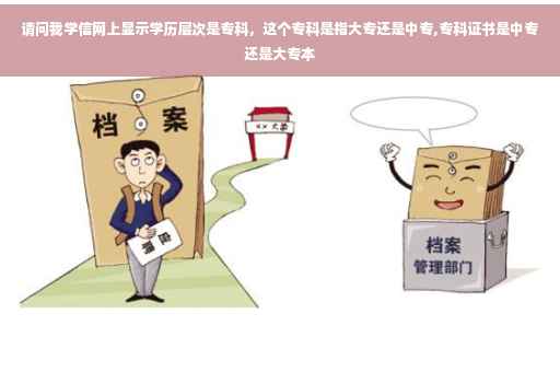 请问我学信网上显示学历层次是专科，这个专科是指大专还是中专,专科证书是中专还是大专本