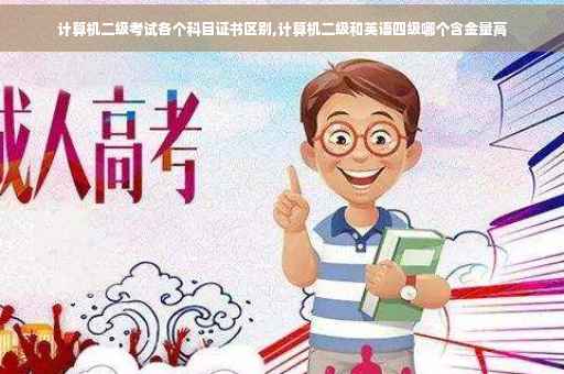 计算机二级考试各个科目证书区别,计算机二级和英语四级哪个含金量高